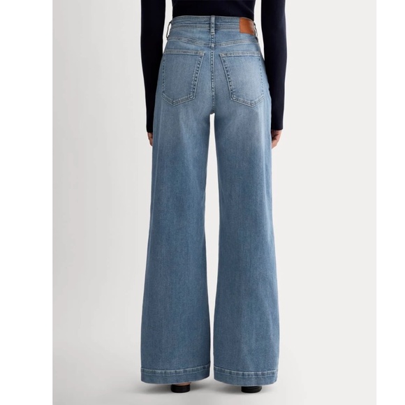 EVERLANE Wide Leg Jeans The HIGH-KEY Med indigo Jeans like New 33 /16 - Picture 3 of 5